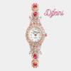Diamond Simple Iced Out Baguette Zircon quartz Watch Female Band Fancy Ladies